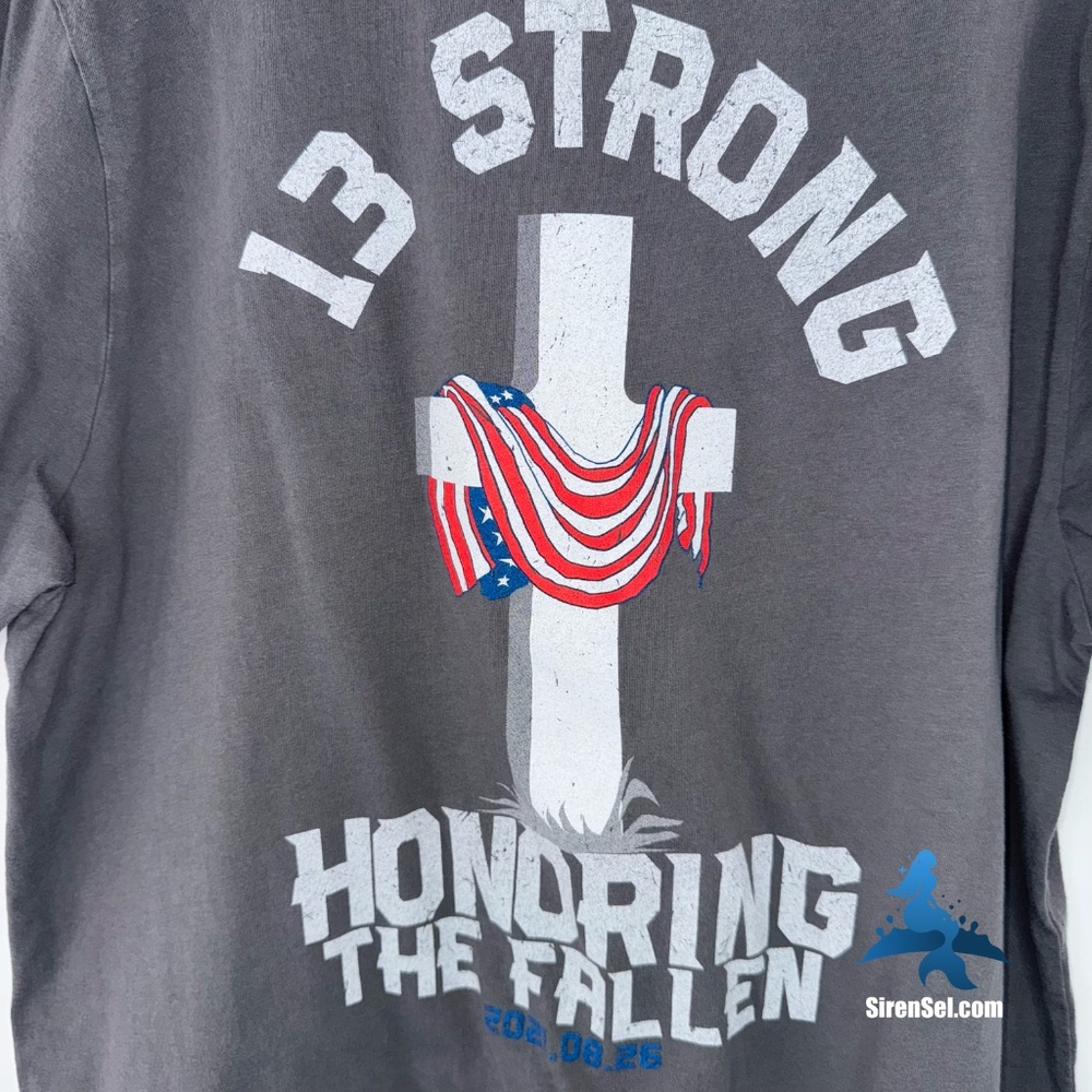 1173 Nine Line Apparel “13 STRONG” Tribute Tee – XL - Gray